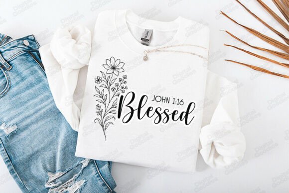 Blessed Floral Faith Typography