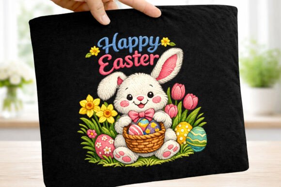 Bunny Eggs Floral Easter Graphics for T-Shirt Designs