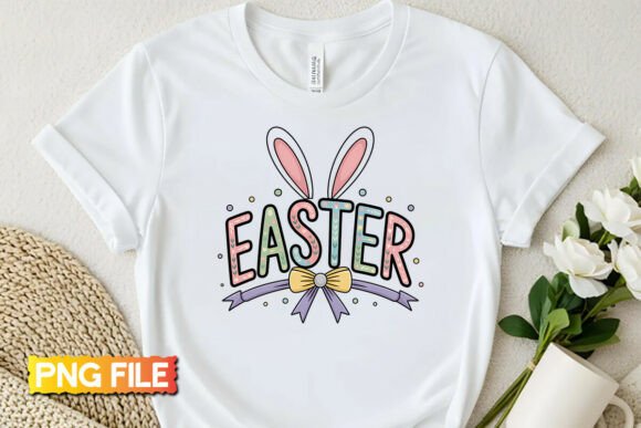 Easter with Bunny Ears PNG: Graphics for T-Shirt Designs