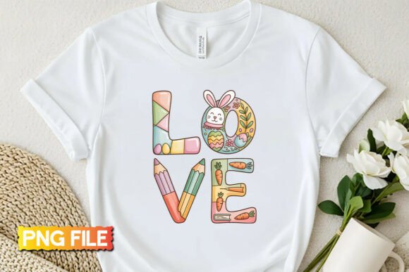 Love Easter Teacher Sublimation PNG: Graphics & T-Shirt Designs
