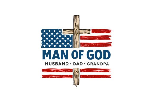 Patriotic Man of God Design for Graphics and T-Shirt Designs