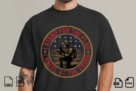 Stand for Flag Kneel Cross SVG: Graphics & T-Shirt Designs